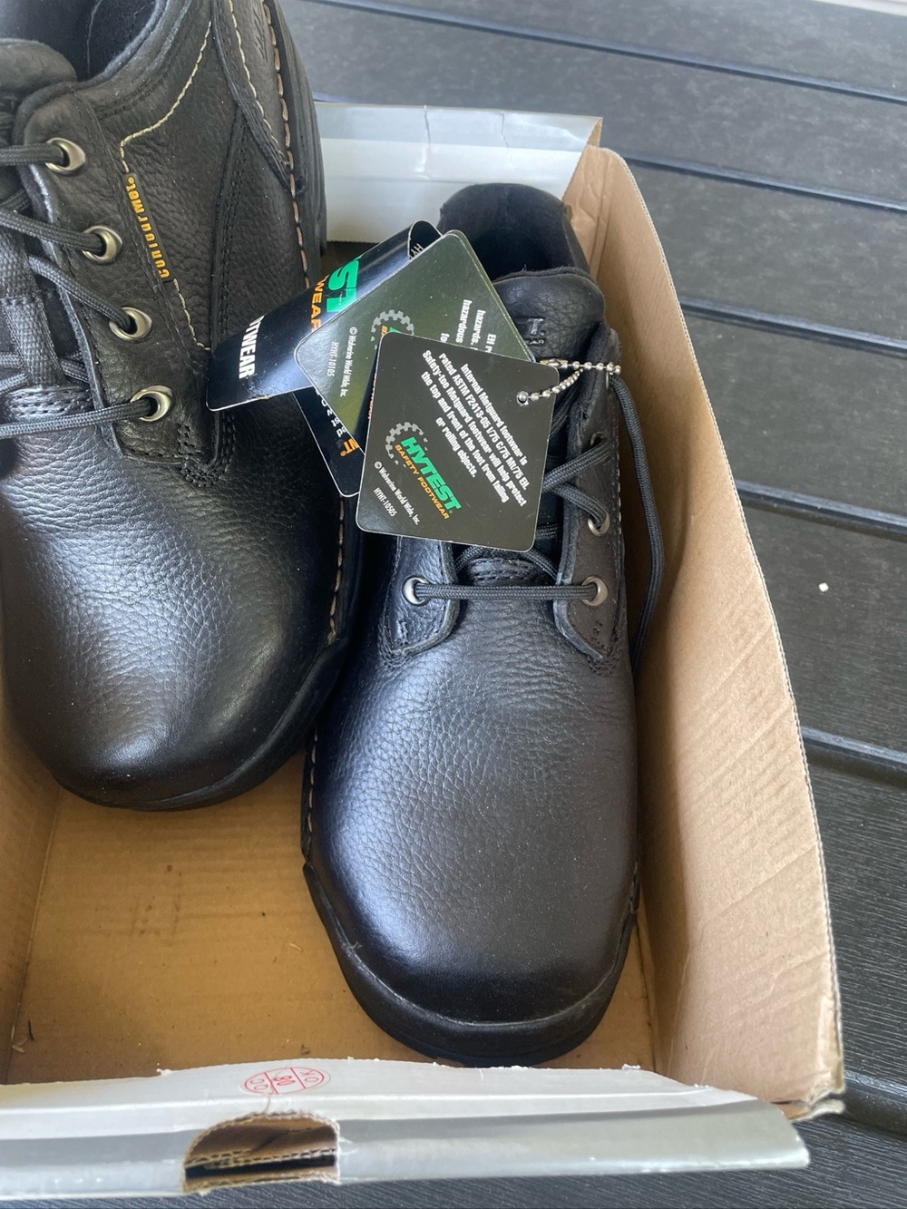 Hytest Safety Work Shoes -  Sz 10 Leather Men's Lace-Up